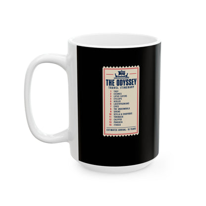 Odyssey Travel Itinerary Ceramic Mug, (11oz, 15oz)