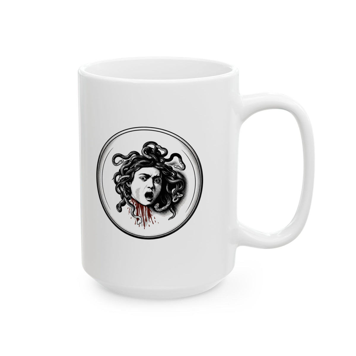 Caravaggio's Medusa B&W Ceramic Mug, (11oz, 15oz)