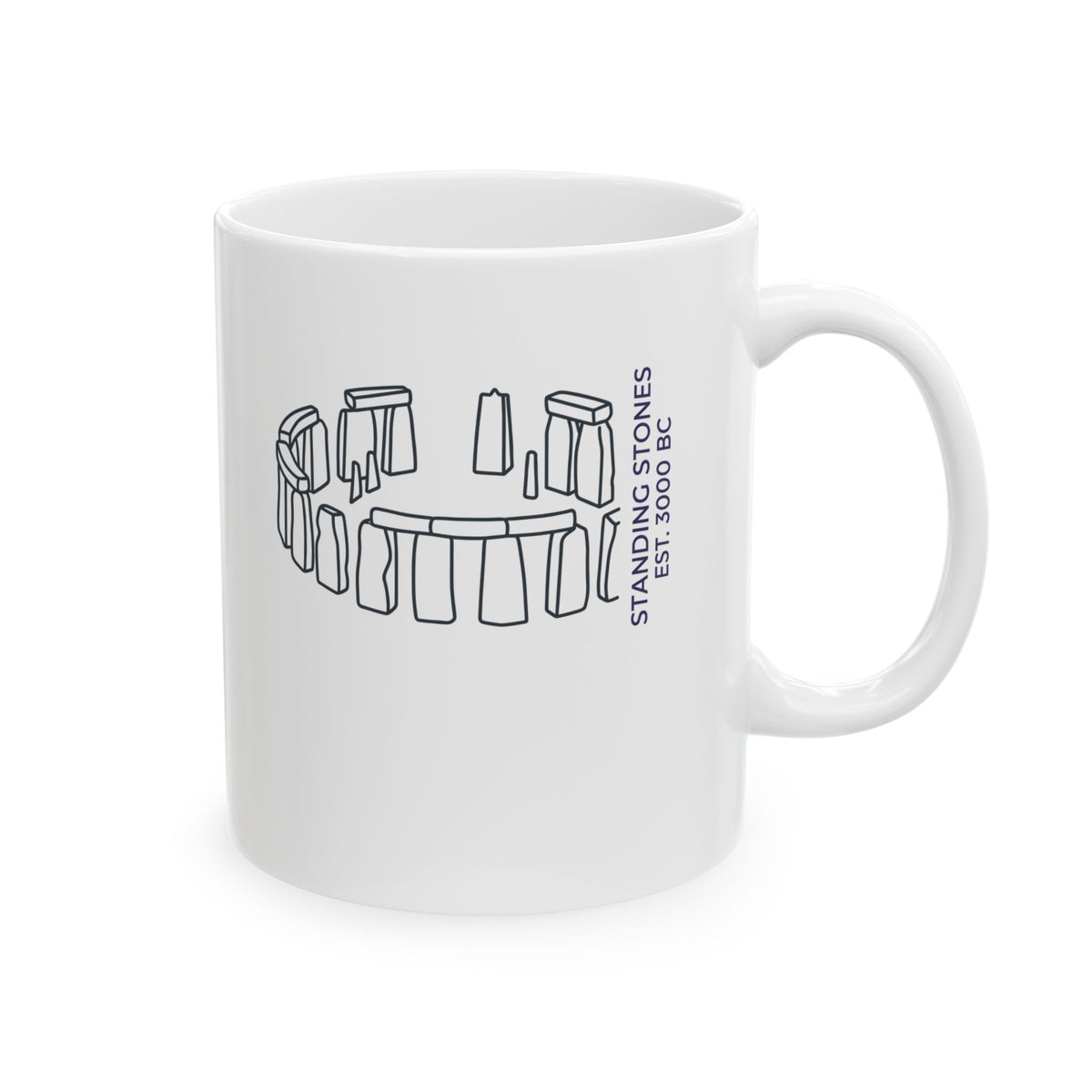 Minimalist Stone Henge Ceramic Mug, (11oz, 15oz)