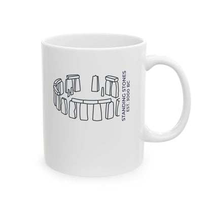 Minimalist Stone Henge Ceramic Mug, (11oz, 15oz)
