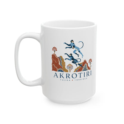 Blue Monkeys Santorini Akrotiri Ceramic Mug, (11oz, 15oz)