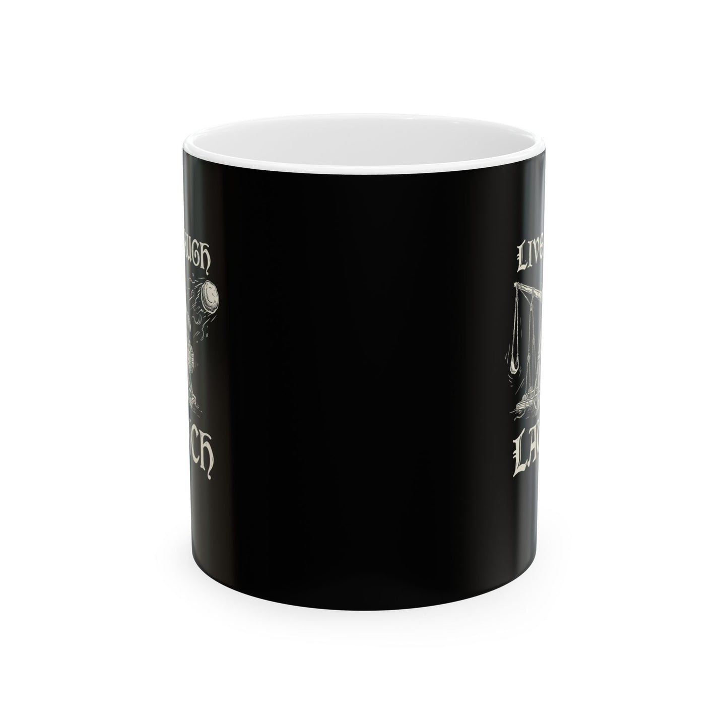 Live Laugh Launch Trebuchet Ceramic Mug, (11oz, 15oz)