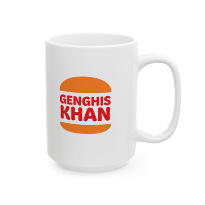 Genghis Khan Burger Logo Ceramic Mug, (11oz, 15oz)