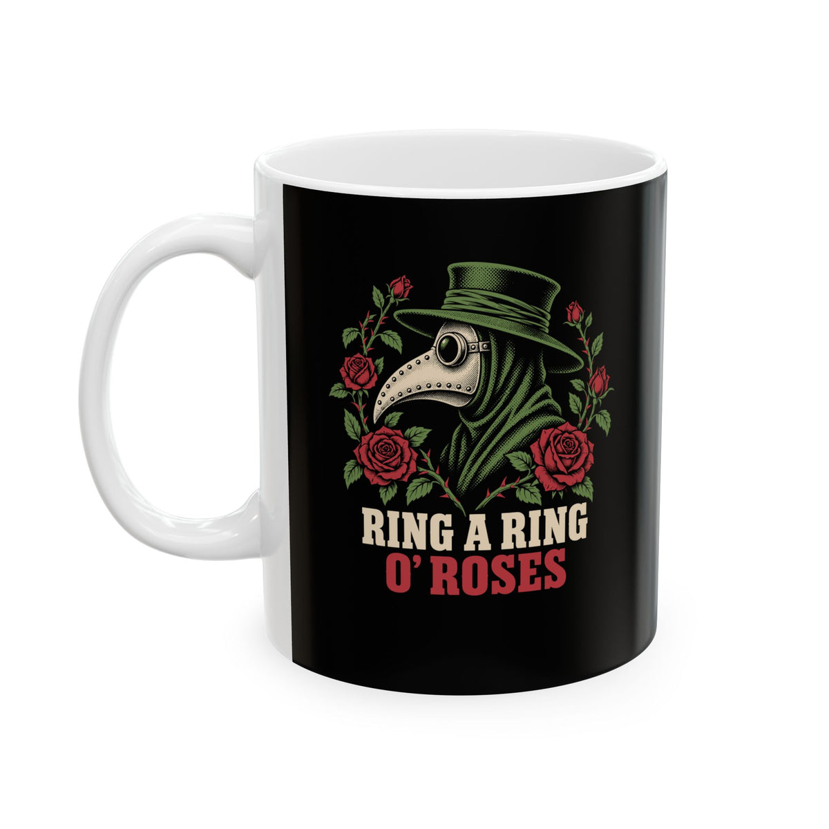 Ring a Ring o' Roses Plague Doctor Ceramic Mug, (11oz, 15oz)