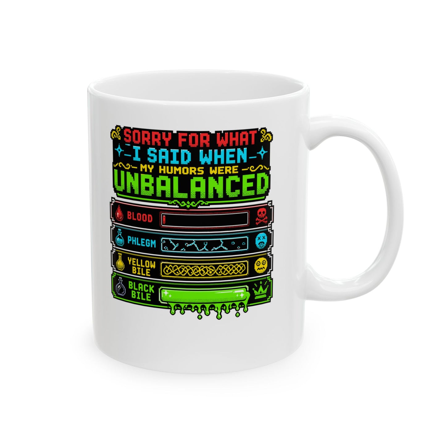 8 Bit Sorry for What I Said Humors Ceramic Mug, (11oz, 15oz)