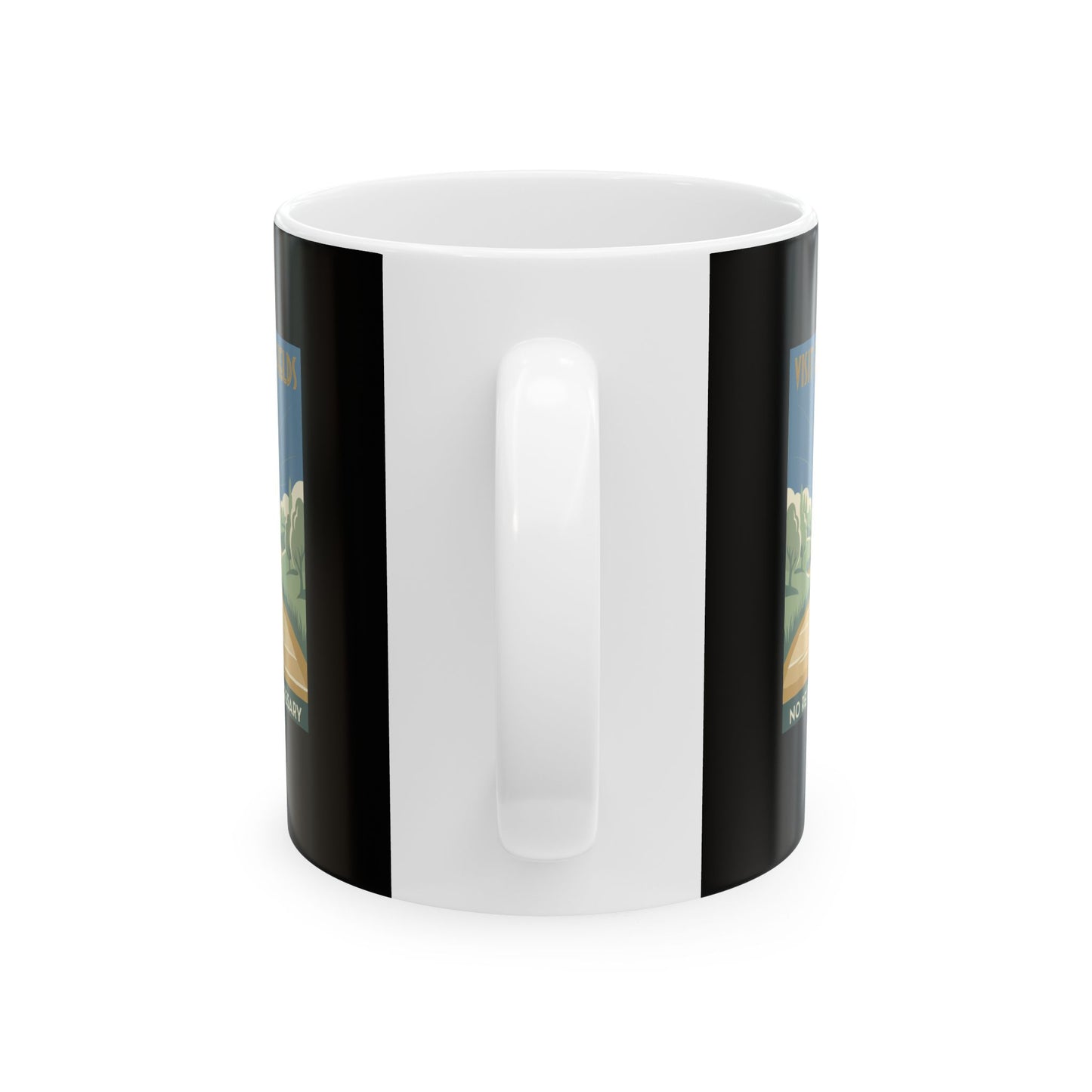 Visit Elysian Fields Retro Tourism Ceramic Mug, (11oz, 15oz)
