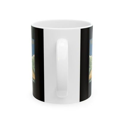 Visit Elysian Fields Retro Tourism Ceramic Mug, (11oz, 15oz)