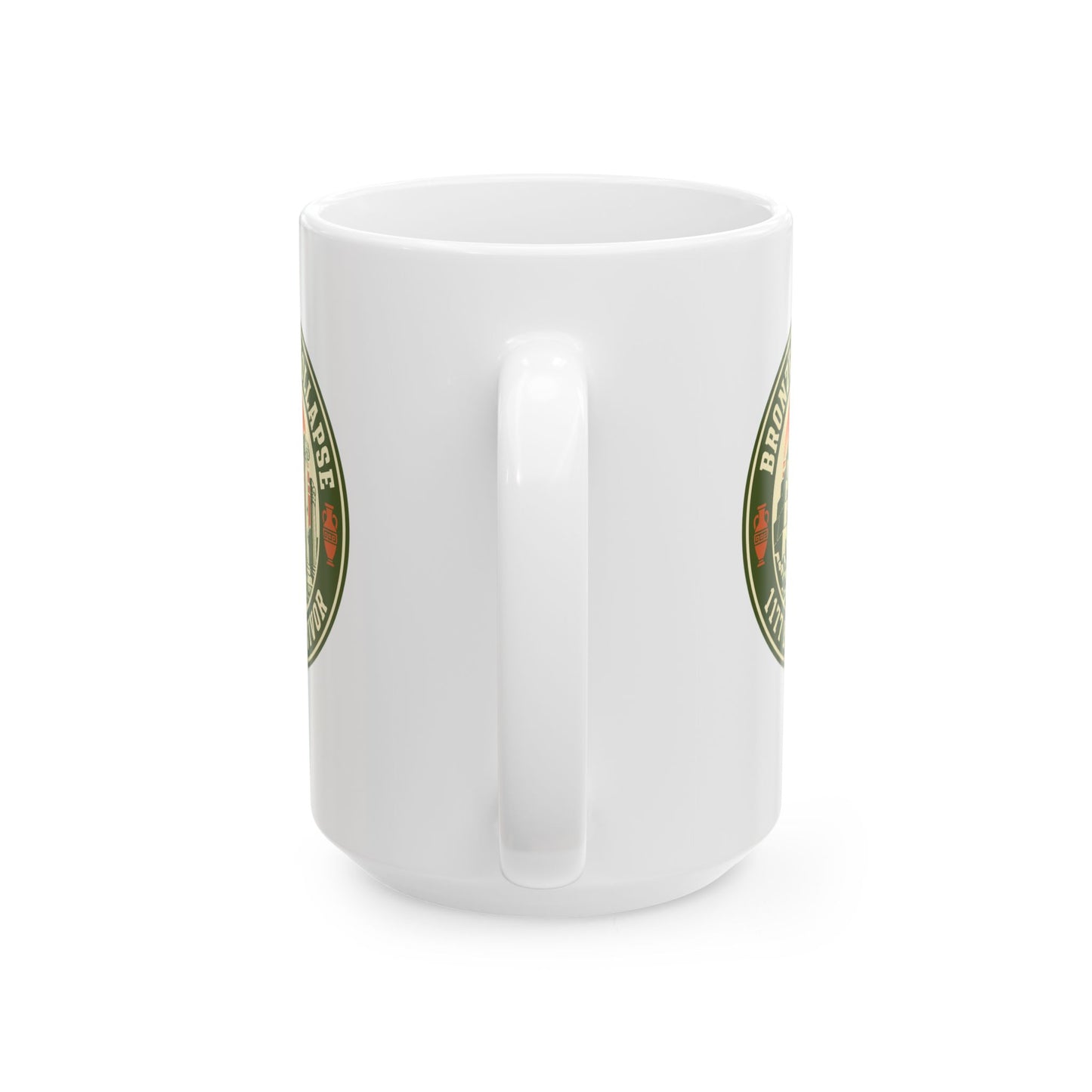 Badge Style Bronze Age Collapse Survivor Ceramic Mug, (11oz, 15oz)