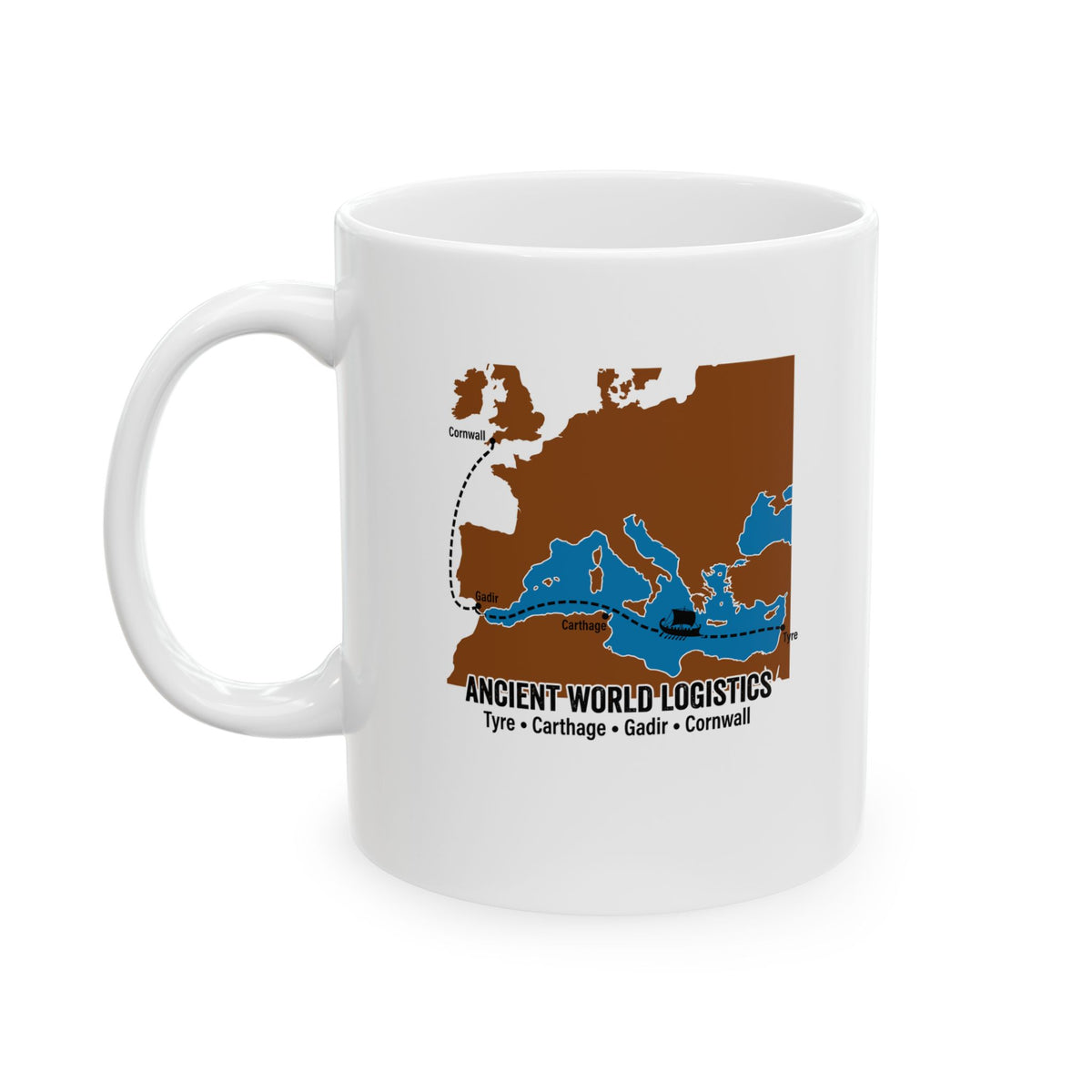 Phoenicians Ancient Shipping Maritime  Ceramic Mug, (11oz, 15oz)