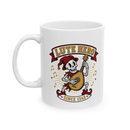 Medieval Bard Lute Hero Ceramic Mug, (11oz, 15oz)