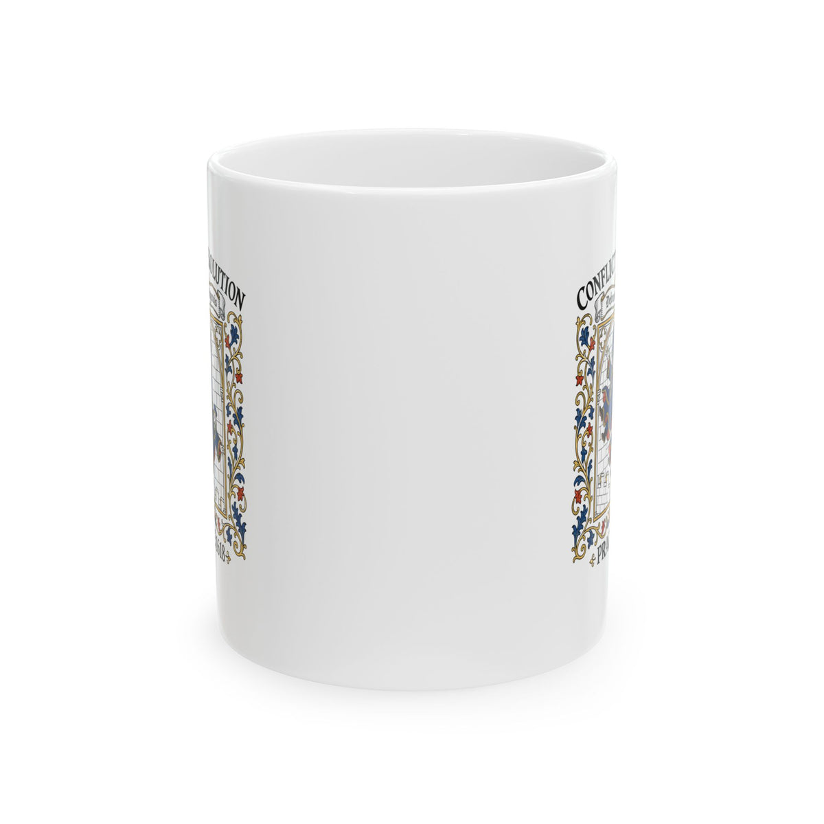 Prague Defenestration Manuscript Style Ceramic Mug, (11oz, 15oz)
