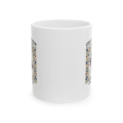 Prague Defenestration Manuscript Style Ceramic Mug, (11oz, 15oz)