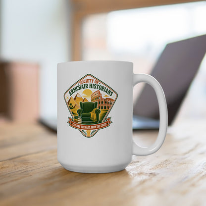Society of Armchair Historians Badge Style Ceramic Mug, (11oz, 15oz)