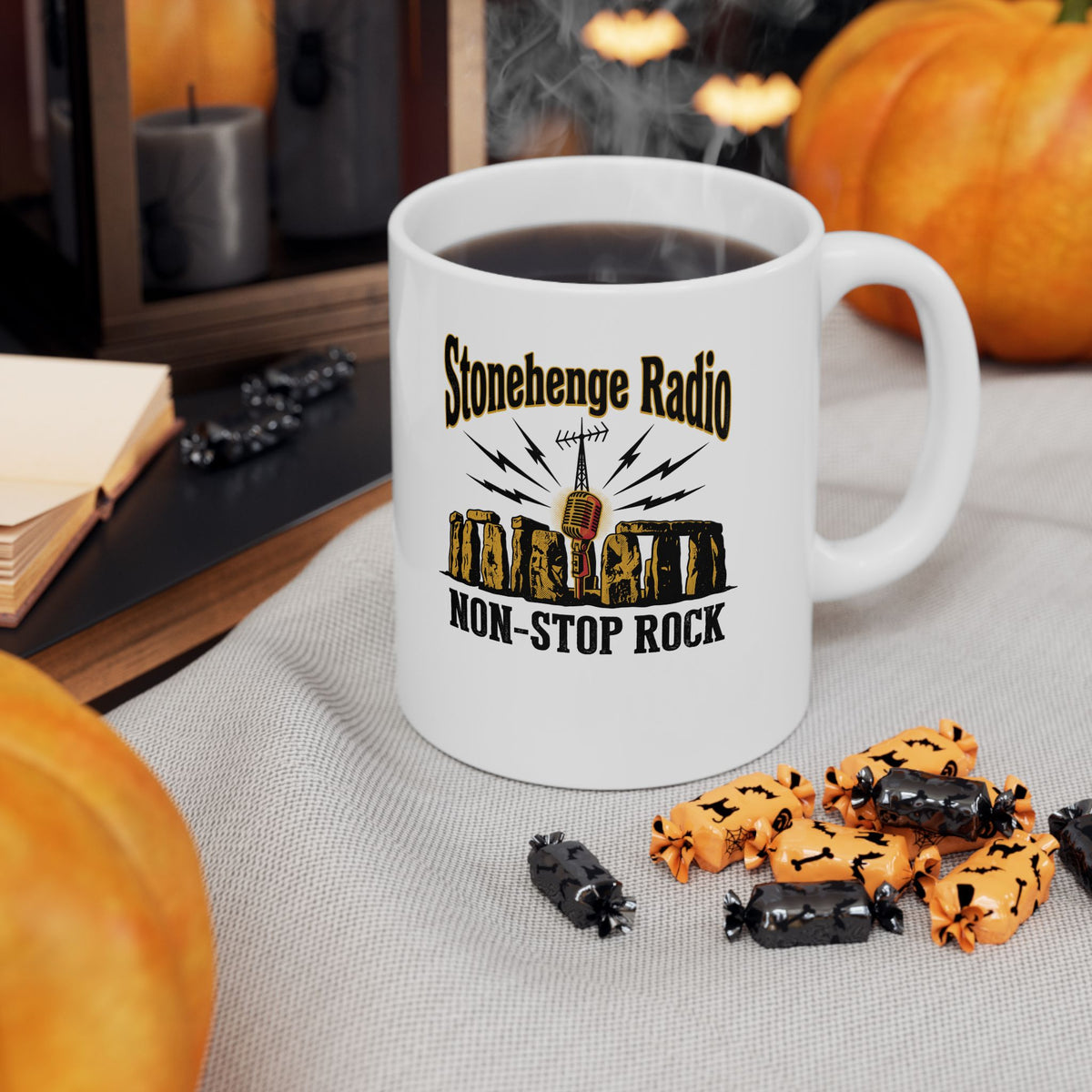 Stonehenge Radio Non-Stop Rock Ceramic Mug, (11oz, 15oz)
