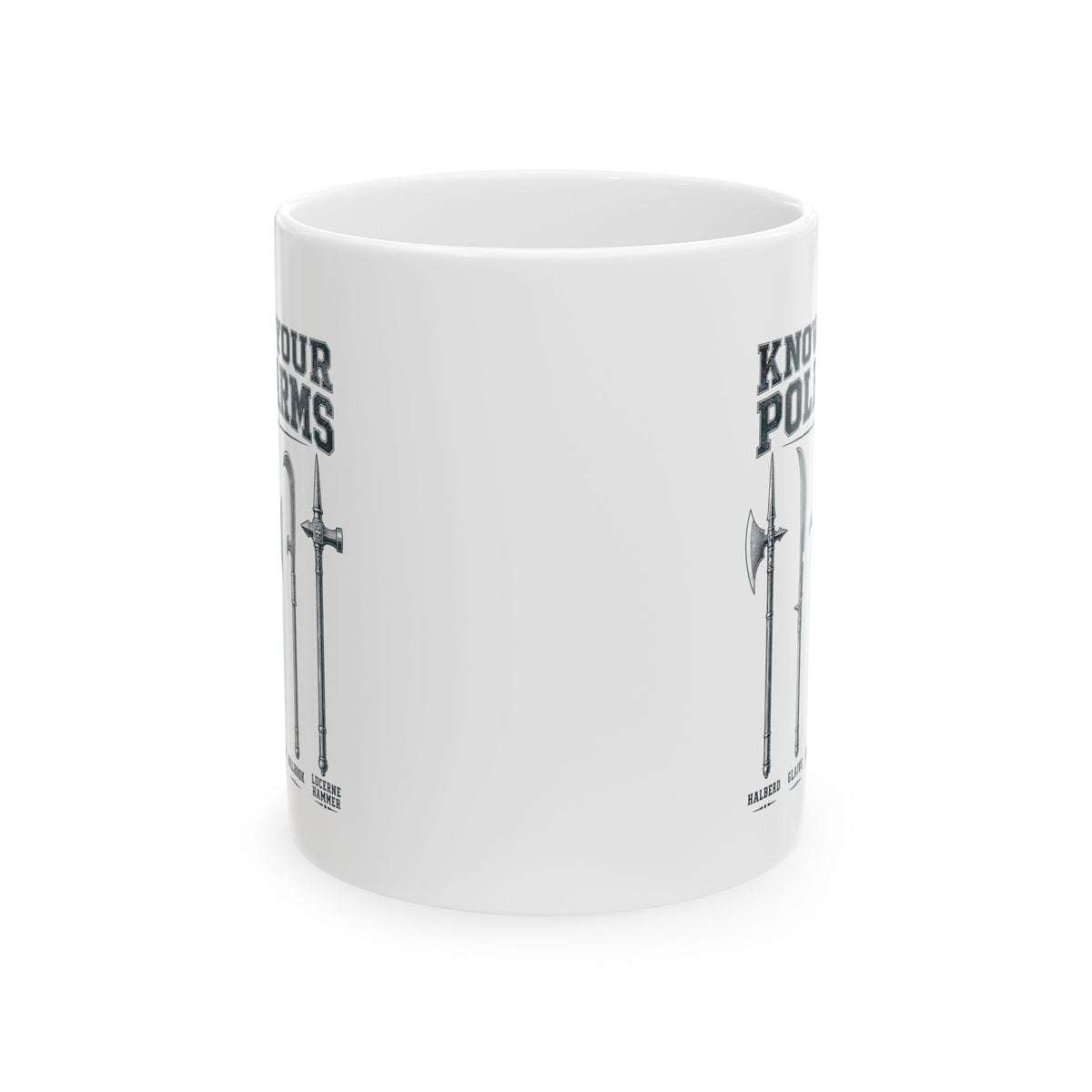Know Your Polearms Medieval Weapons Ceramic Mug, (11oz, 15oz)