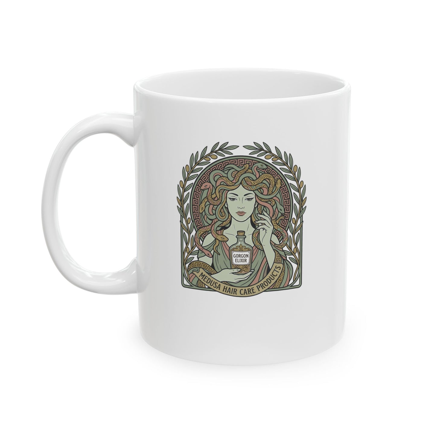 Medusa Hair Care Products Art Nouveau  Ceramic Mug, (11oz, 15oz)