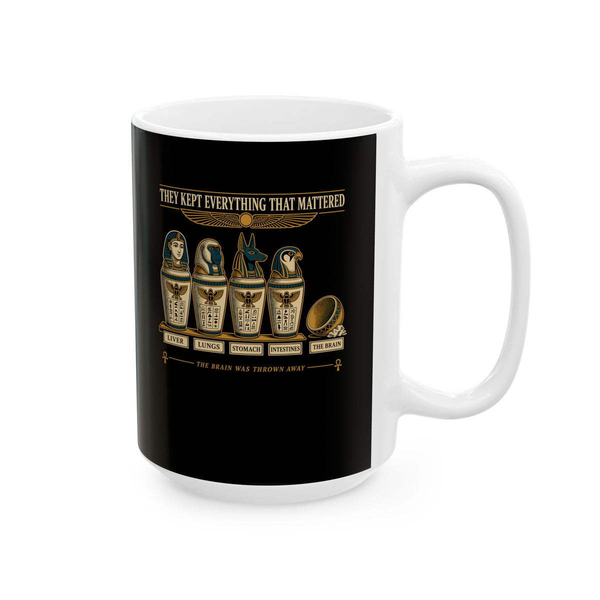 Egyptians Threw Brain Away Ceramic Mug, (11oz, 15oz)