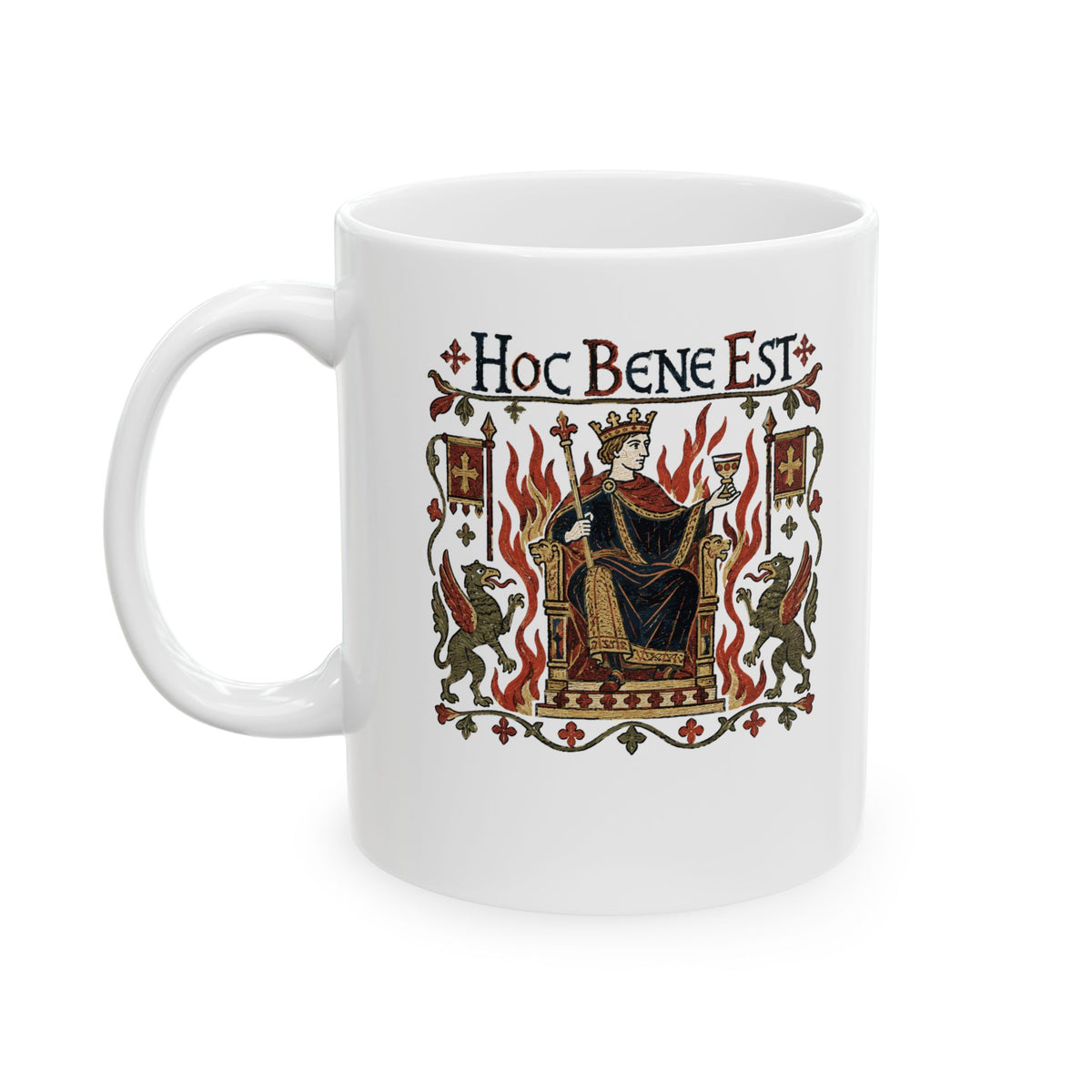 This is Fine Latin Medieval Tapestry Ceramic Mug, (11oz, 15oz)