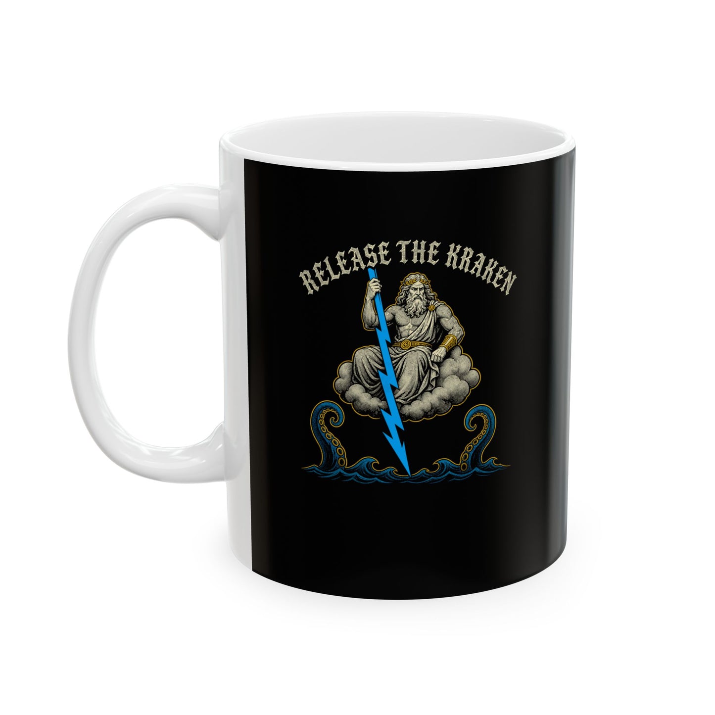 Zeus Release the Kraken Ceramic Mug, (11oz, 15oz)