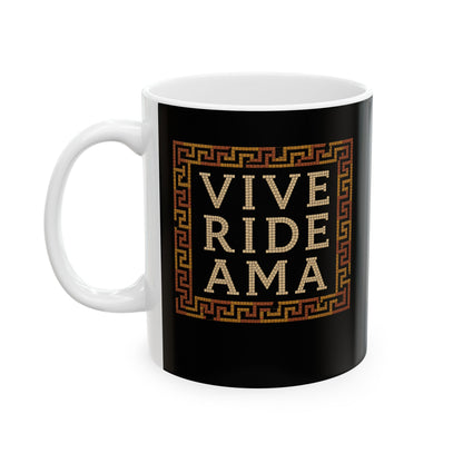 Vive Ride Ama Live Laugh Love Mosaic Ceramic Mug, (11oz, 15oz)