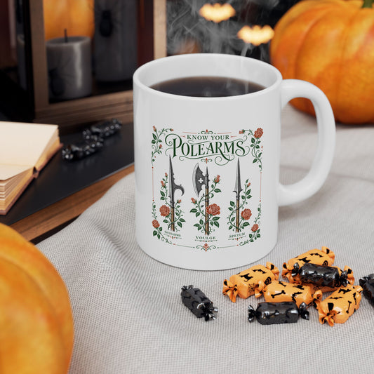 Know Your Polearms Weapons Roses Ceramic Mug, (11oz, 15oz)