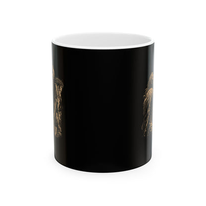 Viking Placing a Baby Bird in Nest Ceramic Mug, (11oz, 15oz)
