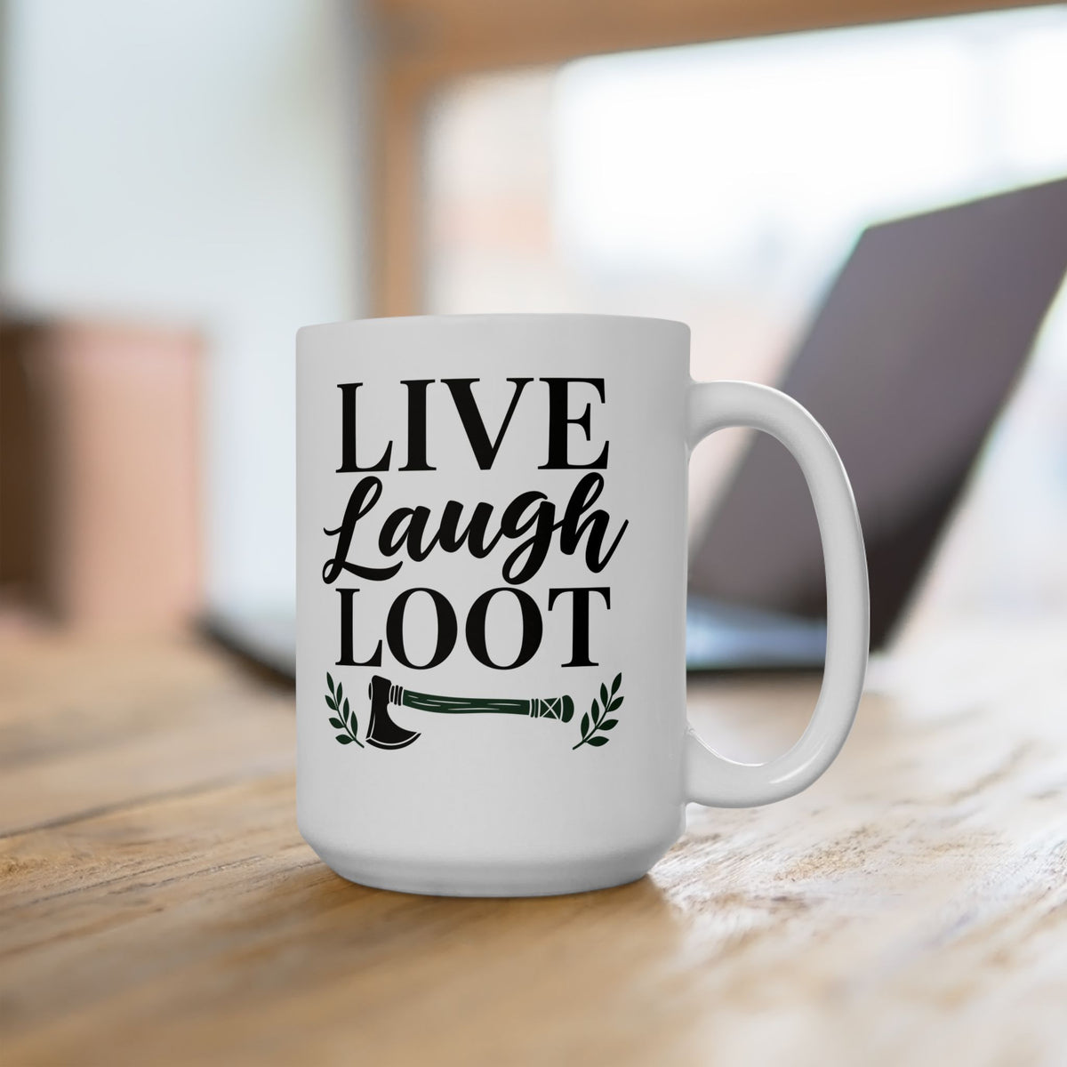 Live Laugh Loot Farmhouse Sign Ceramic Mug, (11oz, 15oz)