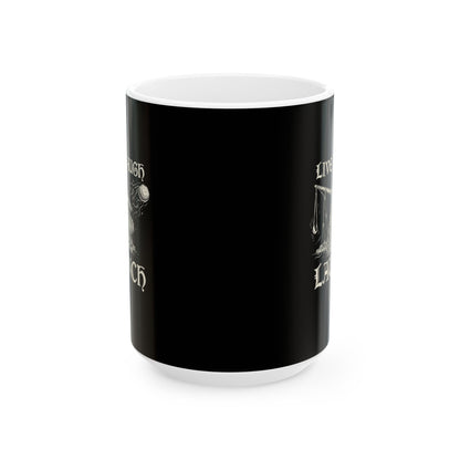 Live Laugh Launch Trebuchet Ceramic Mug, (11oz, 15oz)