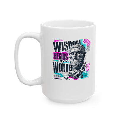 Plato Wisdom Begins in Wonder Ceramic Mug, (11oz, 15oz)