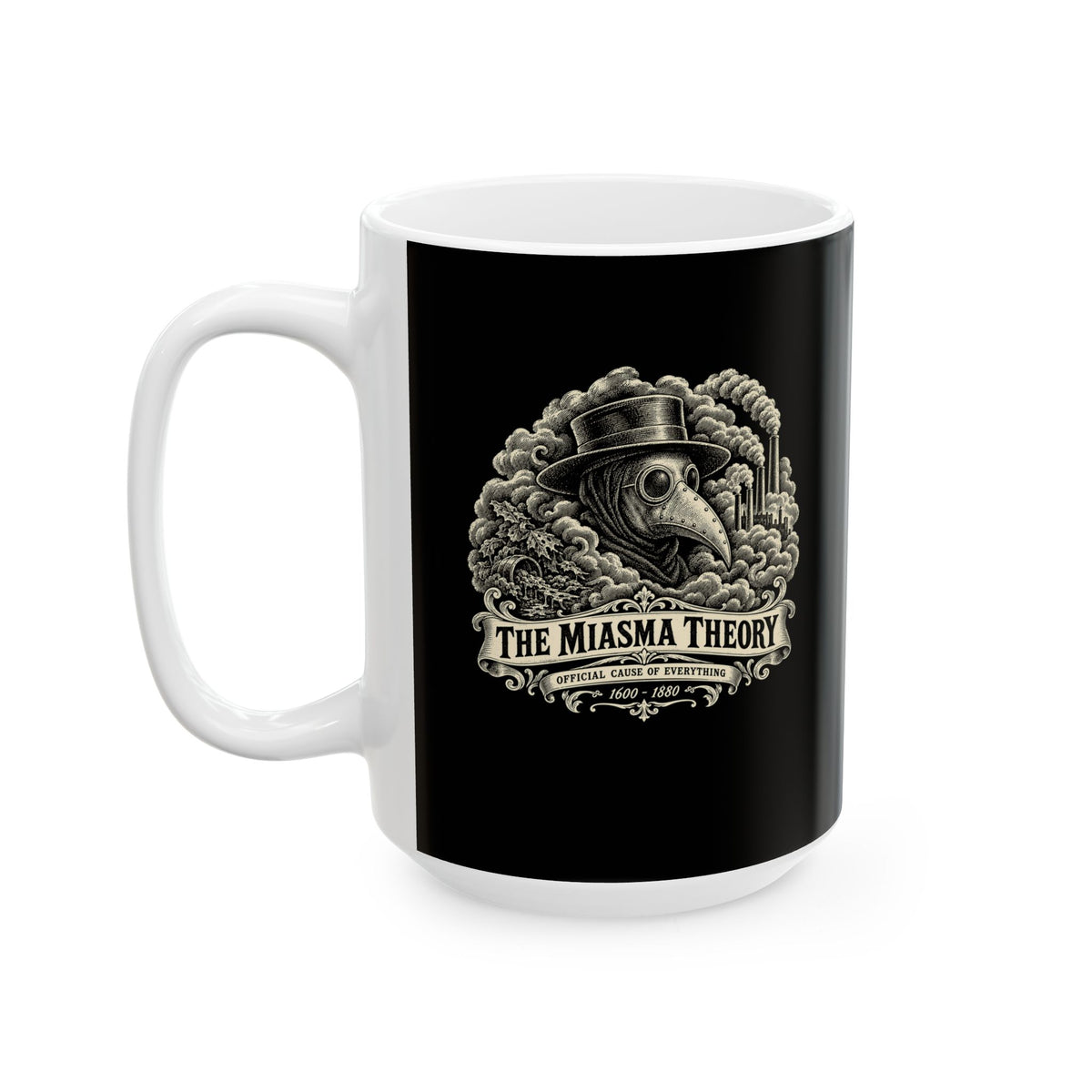 Miasma Theory Plague Doctor Ceramic Mug, (11oz, 15oz)