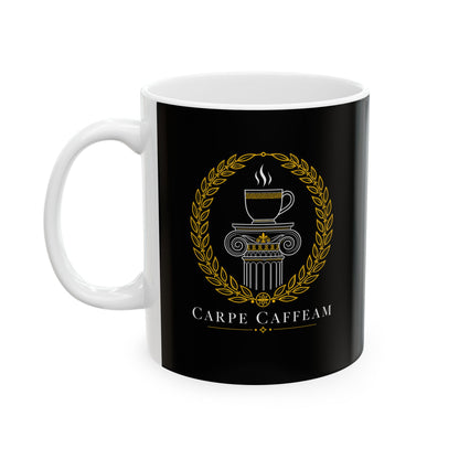 Carpe Caffeam Minimalist Ceramic Mug, (11oz, 15oz)