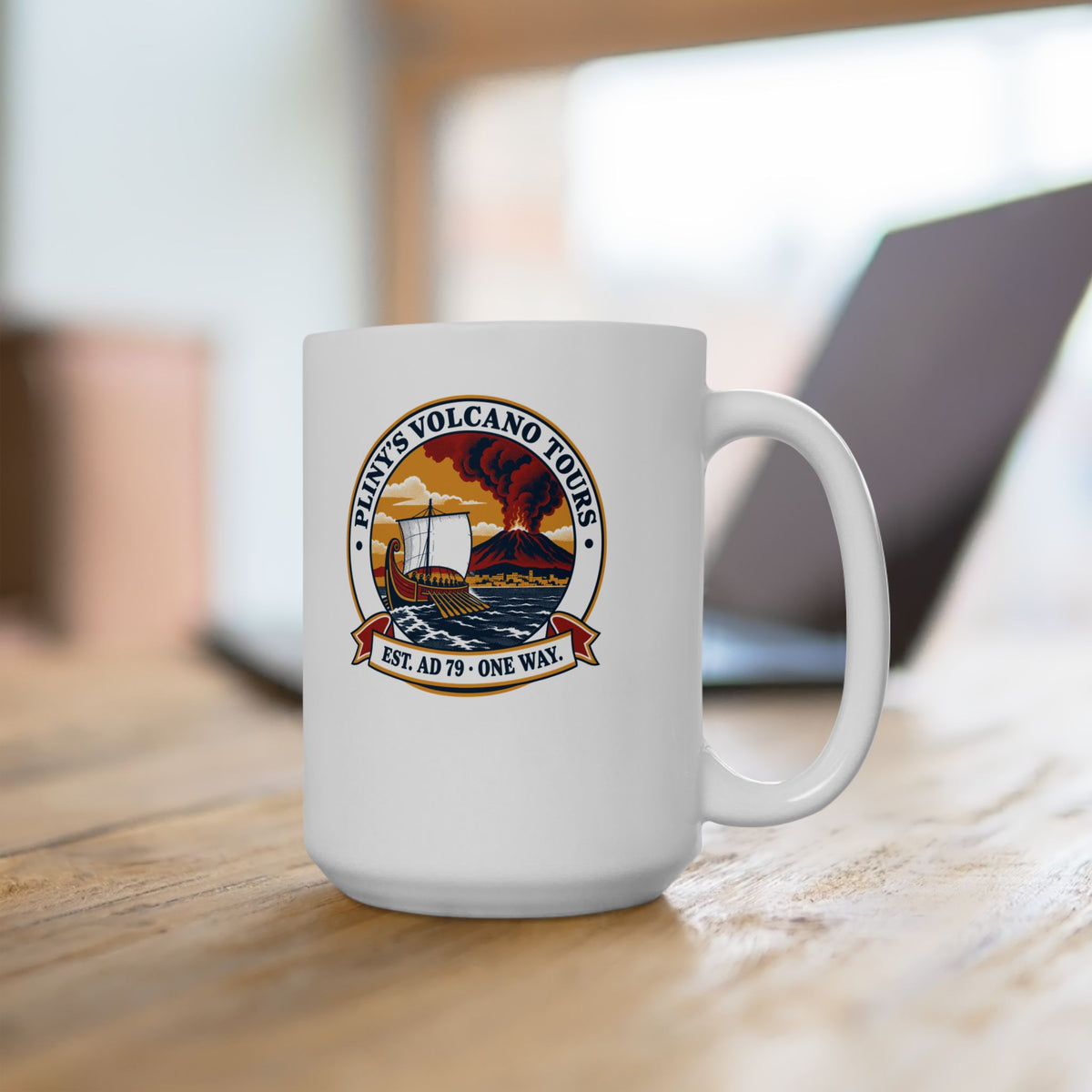 Pliny's Volcano Tours Ceramic Mug, (11oz, 15oz)