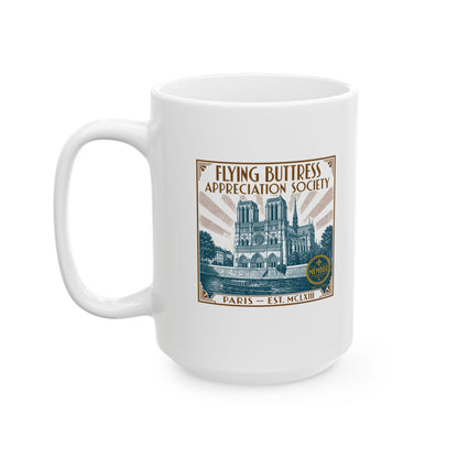 Flying Buttress Appreciation Art Nouveau Ceramic Mug, (11oz, 15oz)