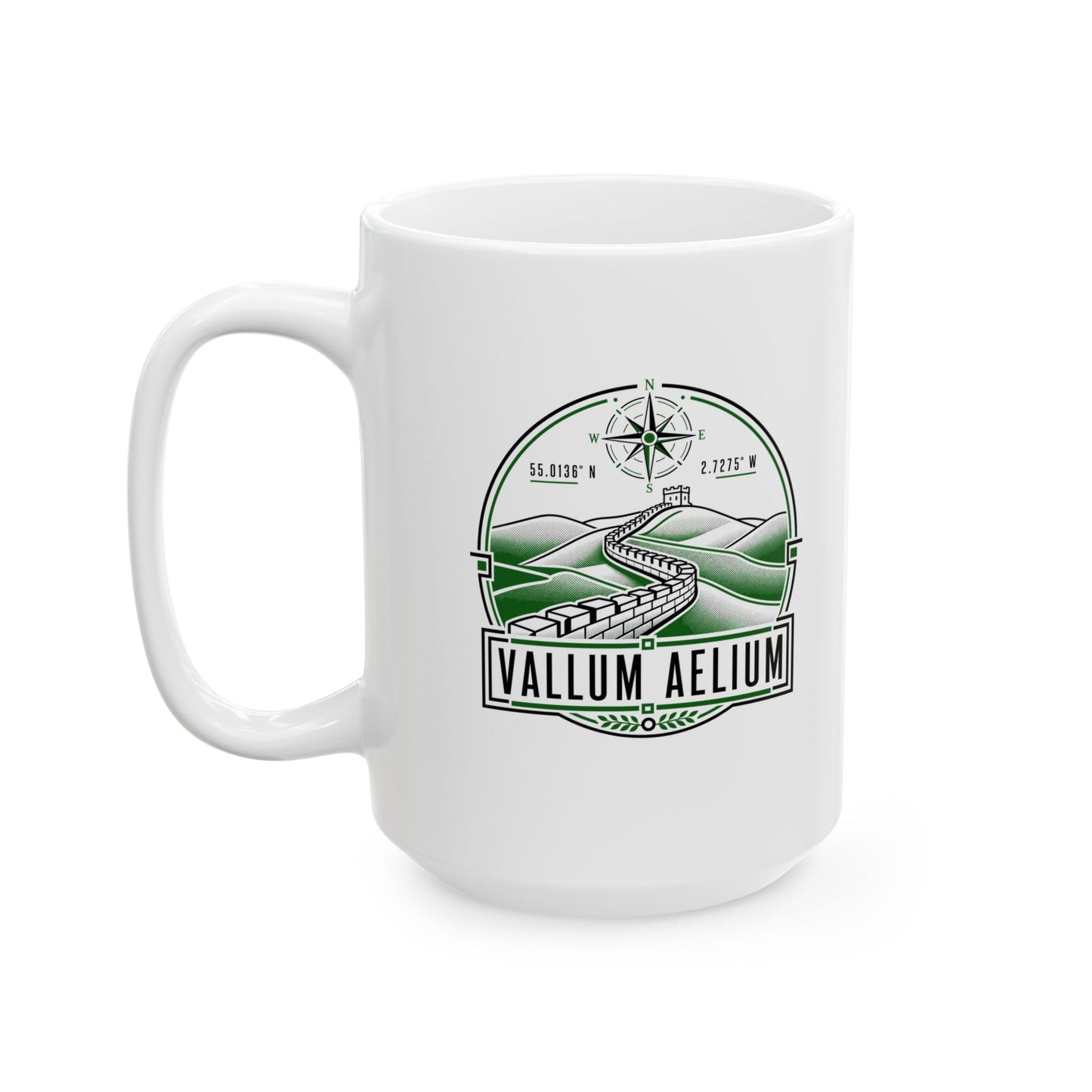 Vallum Aelium Hadrian's Wall Latin Ceramic Mug, (11oz, 15oz)