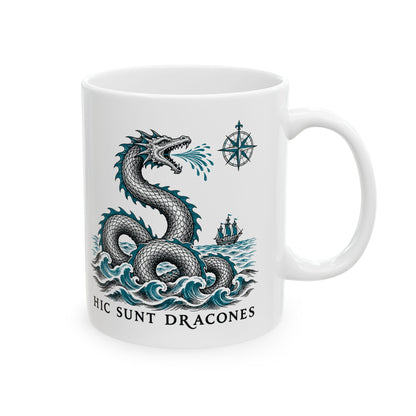 Hic Sunt Dracones Sea Serpent Ceramic Mug, (11oz, 15oz)