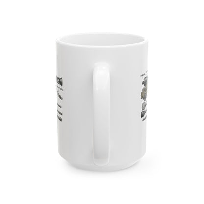 Naval Cannon Engraving Diagram Ceramic Mug, (11oz, 15oz)