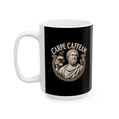 Carpe Caffeam Coffee Ceramic Mug, (11oz, 15oz)