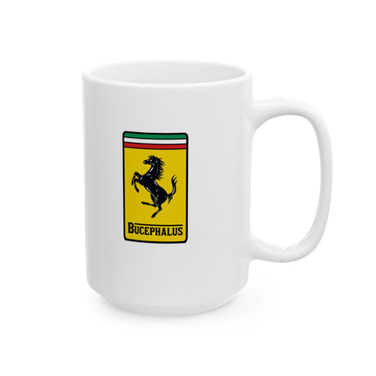 Bucephalus Race Car Logo Ceramic Mug, (11oz, 15oz)