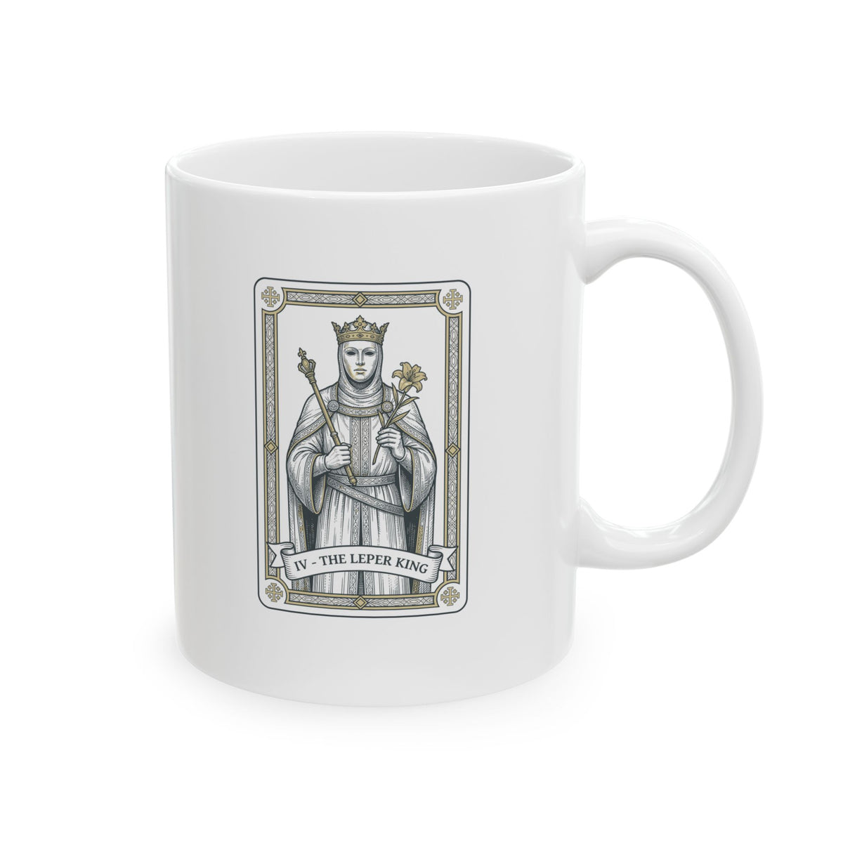 Baldwin Leper King Ceramic Mug, (11oz, 15oz)