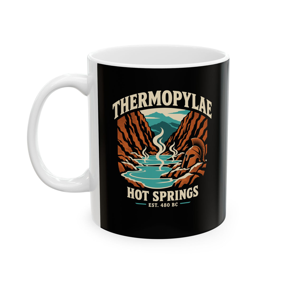 Thermopylae Hot Springs Badge Ceramic Mug, (11oz, 15oz)