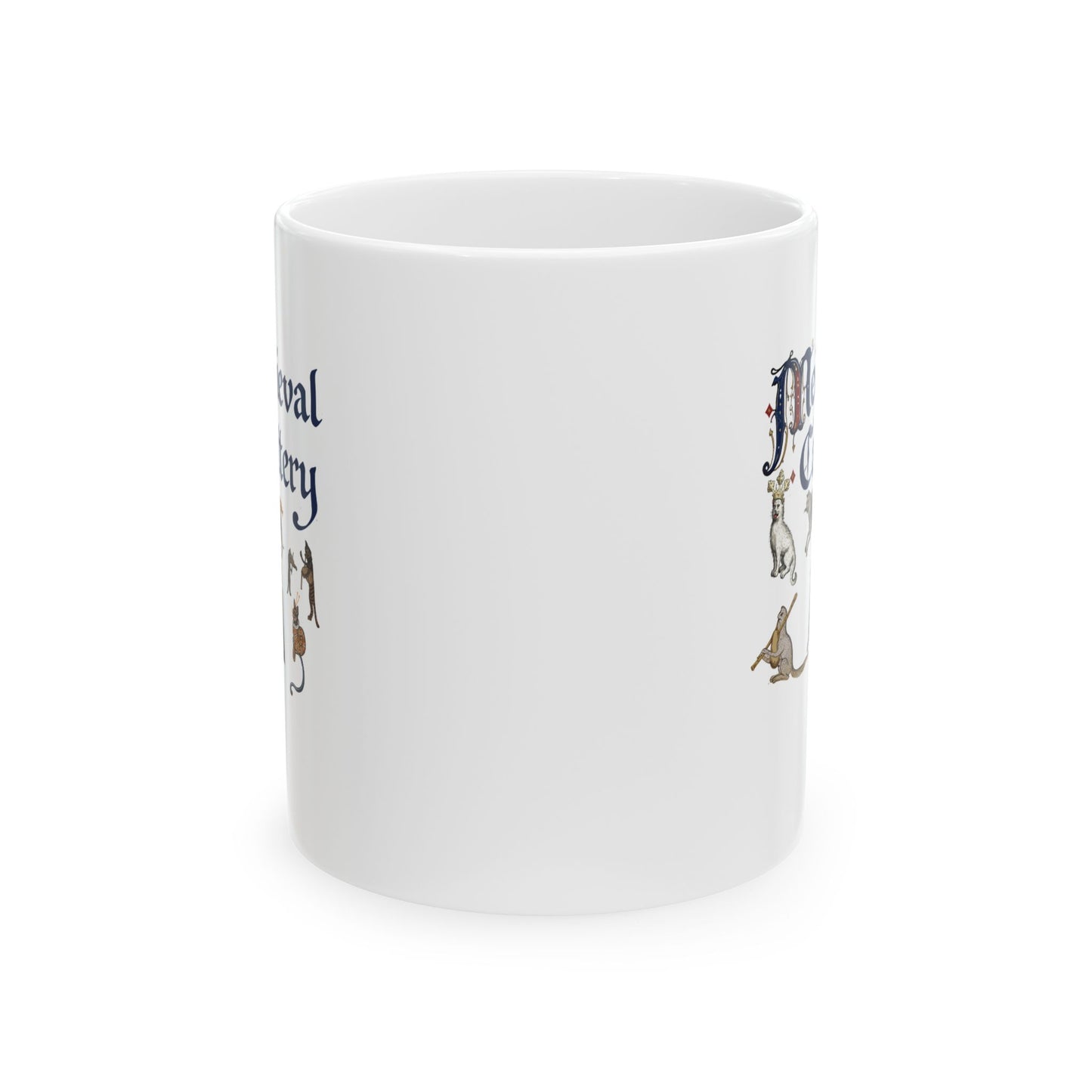 Medieval Cattery Cat Marginalia Ceramic Mug, (11oz, 15oz)