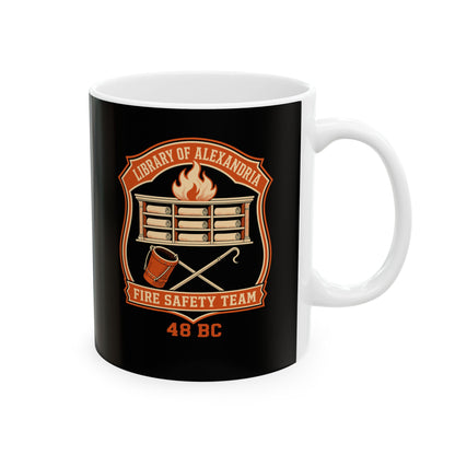 Library Alexandria Fire Safety Ceramic Mug, (11oz, 15oz)