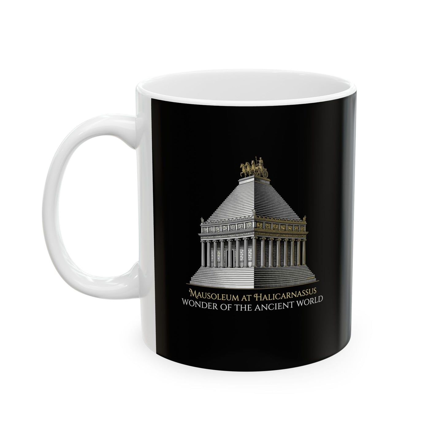 Mausoleum of Helicarnassus Wonder of the World Ceramic Mug, (11oz, 15oz)