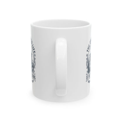 Unexamined Life Quote Socrates Ceramic Mug, (11oz, 15oz)