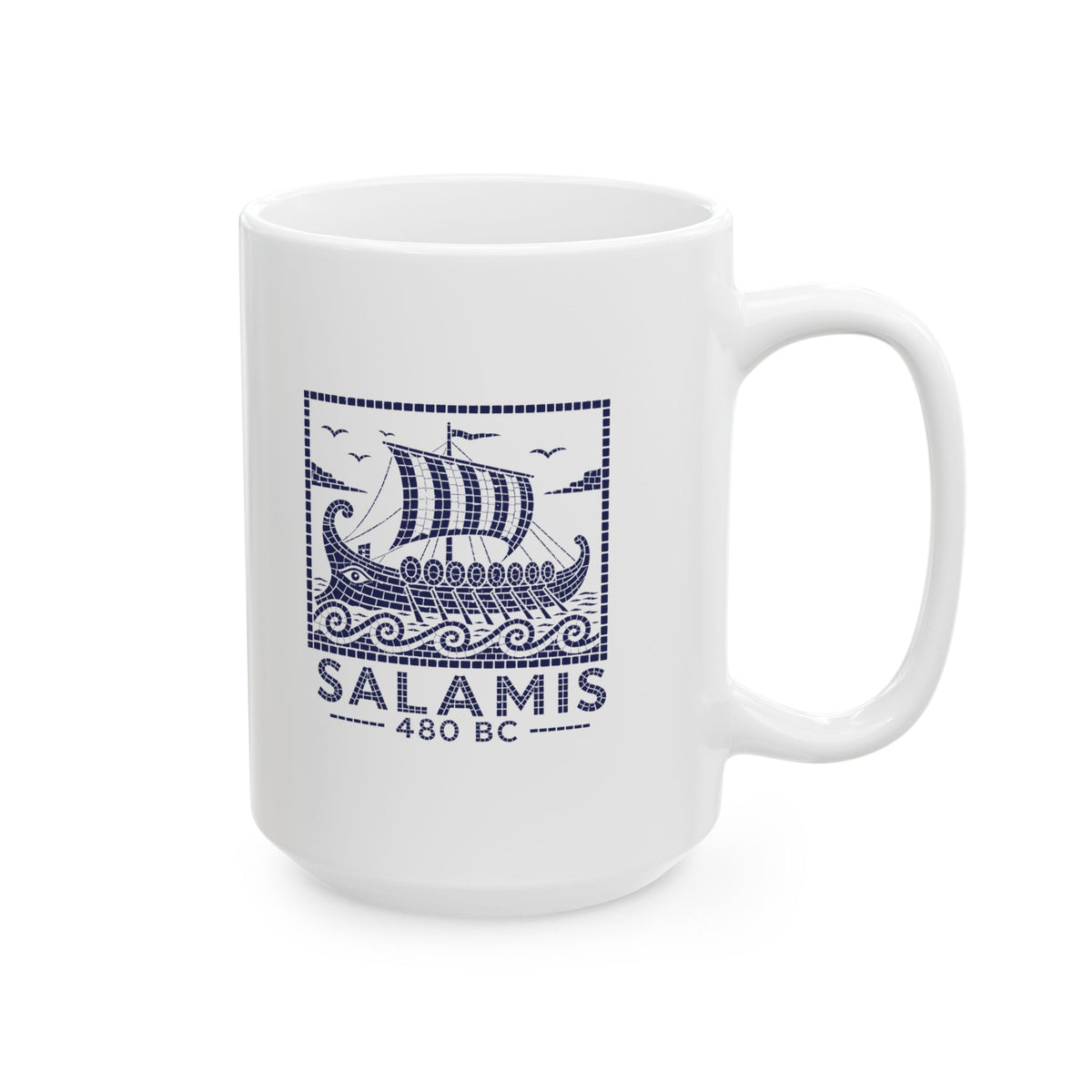 Ancient Greek Naval Battle of Salamis Ceramic Mug, (11oz, 15oz)