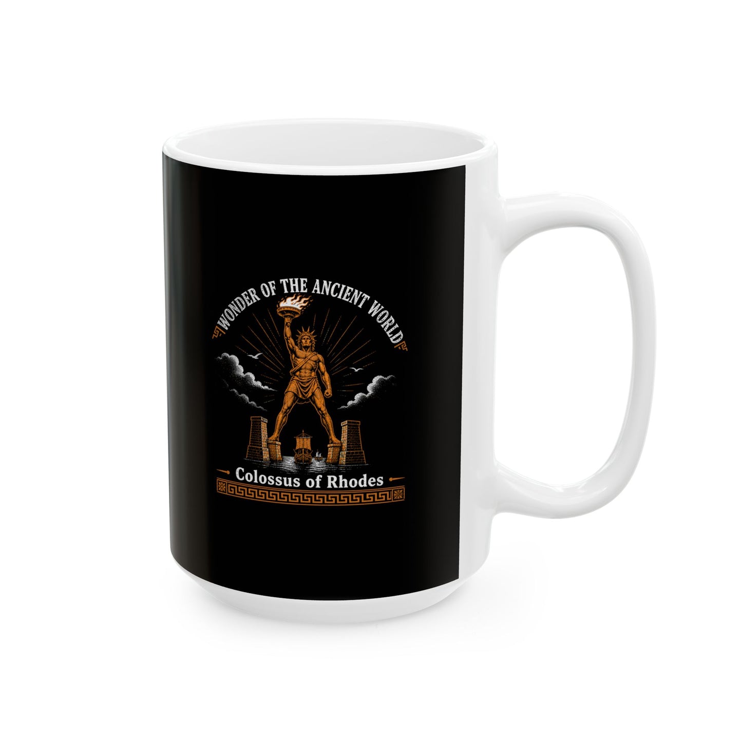 Colossus of Rhodes Wonder of Ancient World Ceramic Mug, (11oz, 15oz)