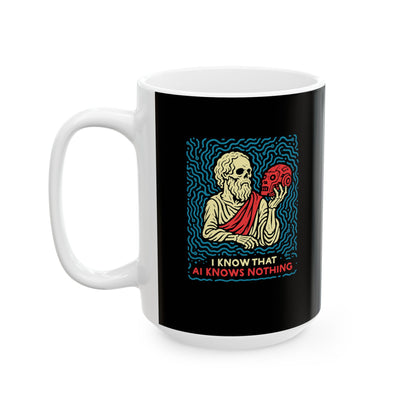 Socrates AI Knows Nothing Ceramic Mug, (11oz, 15oz)