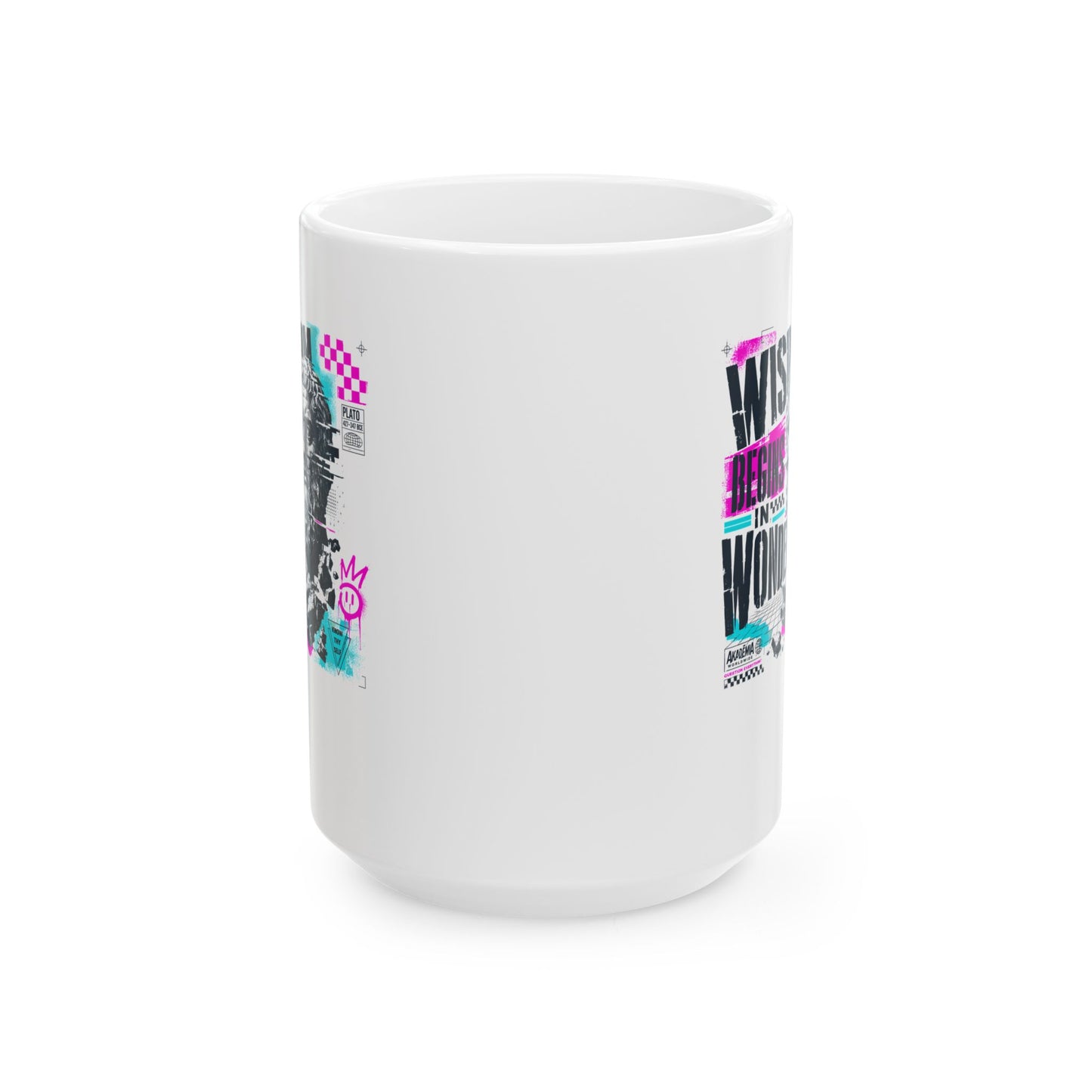 Plato Wisdom Begins in Wonder Ceramic Mug, (11oz, 15oz)