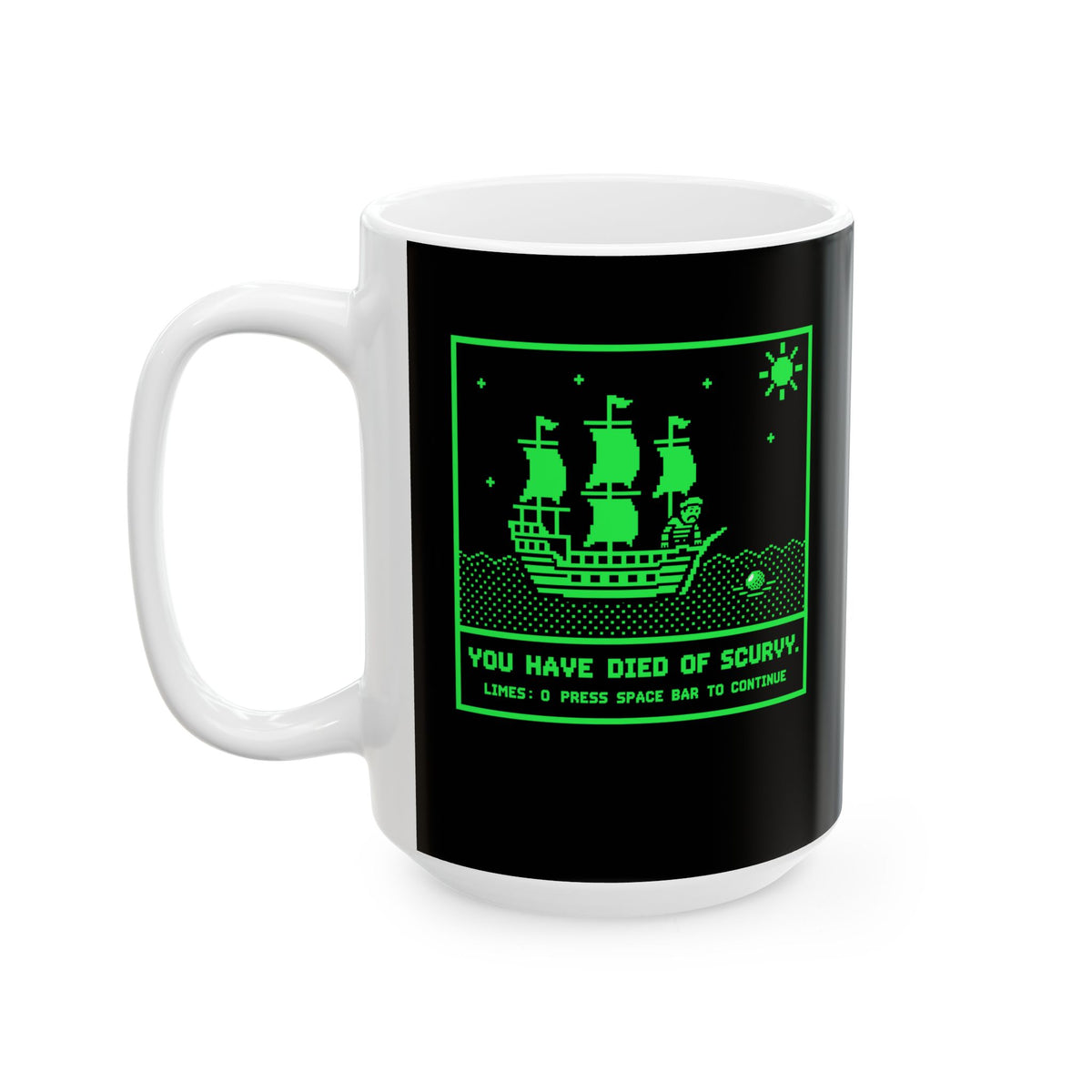 8 Bit Died of Scurvy Ceramic Mug, (11oz, 15oz)