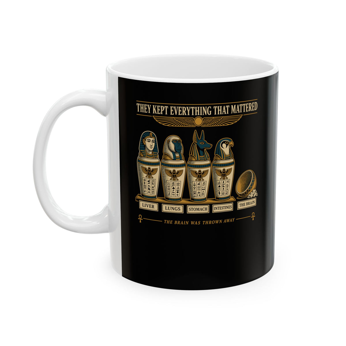 Egyptians Threw Brain Away Ceramic Mug, (11oz, 15oz)